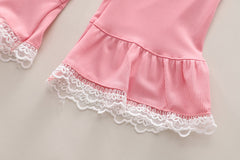 SSN040924-31 طقم بناتي صيفي قطني قطعتين ( بلوزة + بنطلون)