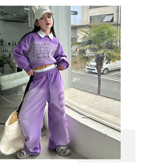 WZH191124-3 ترينج قطن قطعتين ( بلوزة + بنطلون)