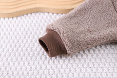 SSX220824-37 طقم ولادي شتوي مبطن فرو ( جكيت + بنطلون + لفحة)