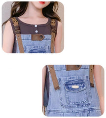 RM150424-5 طقم افرهول قطعتين ( بلوزة + افرهول جينز ناعم )