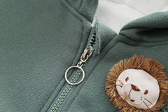 SSX220824-43 طقم ولادي شتوي تقيل مبطن فرو بالكامل قطعتين ( جكيت + بنطلون)