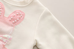 SSN040924-64 طقم بناتي ميكي قطن دافي خريفي ربيعي قطعتين ( بلوزة + بنطلون)