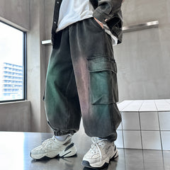 WZH301124-24 طقم جينز ولادي قطعتين ( جكيت + بنطلون)