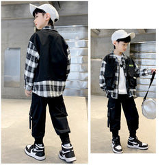 AO0508-13 طقم ولادي قطعتين ( جكيت مصوف + بنطلون )