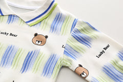 RM0608-20 طقم ولادي قطعتين ( بلوزة قطنية + بنطلون جينز )