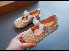 WDY260924-1 حذاء بناتي للمناسبات مزين الستراس والدانتيل