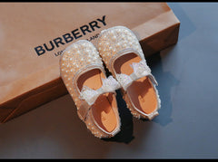 WDY260924-1 حذاء بناتي للمناسبات مزين الستراس والدانتيل