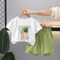 SSX220824-92 طقم صيفي قطعتين ( بلوزة + شورت )