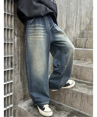 WZH301124-33 بنطلون جينز قصة عريضة