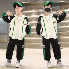 WZS040924-15 طقم ولادي قطني قطعتين تريننج ( جكيت + بنطلون)