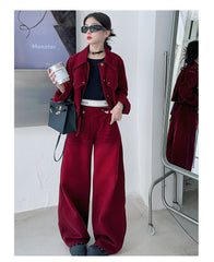 WZH191124-30 طقم بناتي قطعتين ( جكيت + بنطلون)