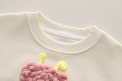 RM0115-11 طقم بناتي ربيعي خريفي مطرز بالورد قطعتين (بلوزة + بنطلون جينز ناعم)