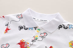 SSX220824-7 طقم صيفي قطعتين ( بلوزة + شورت )