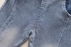 SSN040924-46 طقم جينز بناتي خريفي ربيعي 3 قطع ( بلوزة صوف + بلوزة قطنية + بنطلون جينز )