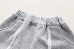 SSX220824-19 طقم ولادي شتوي تقيل مبطن فرو بالكامل قطعتين ( بلوزة + بنطلون)