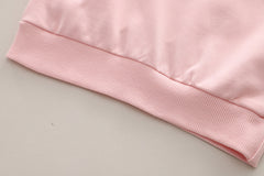 SSN040924-49 طقم بناتي ربيعي خريفي قطعتين ( بلوزة قطن دافي+ بنطلون جينز )