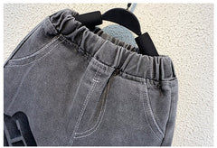 RM1227-44 طقم ولادي قطعتين ( بلوزة قطنية + بنطلون جينز )