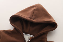 SSX220824-22 طقم باندا ولادي شتوي تقيل مبطن فرو بالكامل قطعتين ( جكيت + بنطلون)