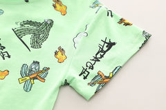 SSX220824-96 طقم صيفي قطعتين ( بلوزة + شورت)