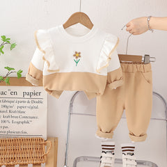 SSN040924-37  SSX220824-115 طقم بناتي قطن 100% ربيعي خريفي قطعتين ( بلوزة + بنطلون )