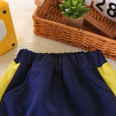 SSN040924-9   طقم ولادي قطن خريفي ربيعي تقيل قطعتين ( بلوزة + بنطلون )