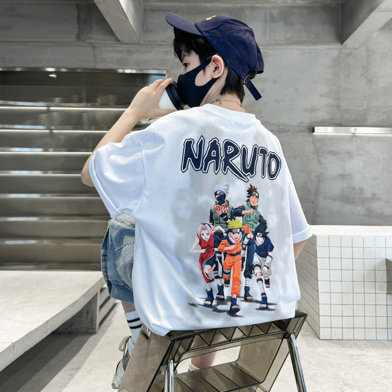 WZH301124-10 تيشيرت قطن أصلي ماركة ناروتو غسيل ولبس