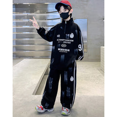 WZH301124-14 ترنج قطن خريفي ربيعي دافي قطعتين ( بلوزة + بنطلون )