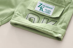 SSX220824-9 طقم ولادي قطعتين ( بلوزة قطنية + شورت ) توب كوليتي