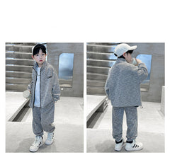 WZ261124-9 بدلة خريفي شتوي مصوفة تقيلة كتير قطعتين ( جكيت + بنطلون)