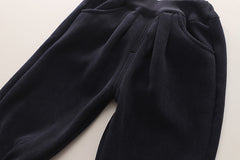 SSX220824-59  طقم ولادي شتوي تقيل مبطن فرو بالكامل قطعتين ( بلوزة + بنطلون)