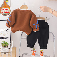 SSX220824-20 طقم شتوي مبطن جواه فرو تقيل قطعتين ( بلوزة + بنطلون)