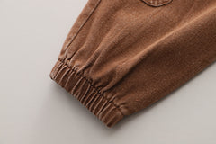 SSX220824-161 طقم ولادي 3 قطع ( بلوزة + فست جينز + بنطلون جينز)