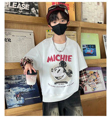 WZH301124-22 هودي ولادي قطن ميكي