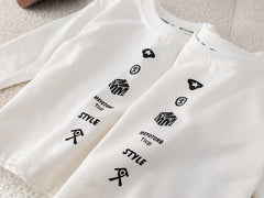 SSX220824-121 بدلة 3 قطع قطن  خريفي ربيعي دافي ( بلوزة + جكيت + بنطلون)