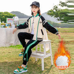 HBC040924-10 طقم بناتي شتوي مبطن فرو قطعتين ( جكيت + بنطلون)