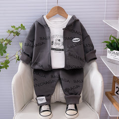 SSX220824-182 طقم ولادي قطن خريفي ربيعي 3 قطع ( جكيت + بلوزة + بنطلون)