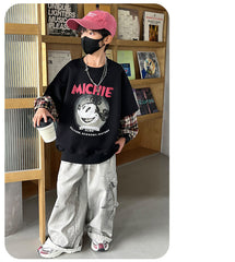 WZH301124-22 هودي ولادي قطن ميكي