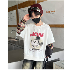 WZH301124-22 هودي ولادي قطن ميكي