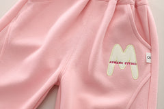 SSN040924-42  طقم ولادي قطن دافي خريفي ربيعي قطعتين (بلوزة + بنطلون )