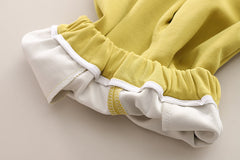 SSX220824-102 طقم قطن اصلي ربيعي خريفي قطعتين (بلوزة + بنطلون)