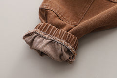 SSX220824-161 طقم ولادي 3 قطع ( بلوزة + فست جينز + بنطلون جينز)