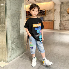 FU14042024-27 طقم ولادي قطعتين ( بلوزة + شورت)