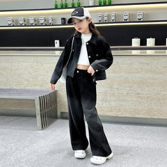 WZH191124-18 طقم جينز قطعتين ( جكيت + بنطلون)