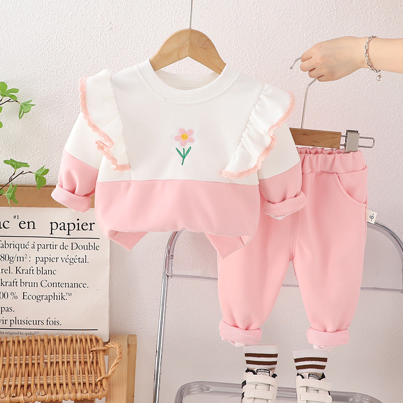 SSN040924-37  SSX220824-115 طقم بناتي قطن 100% ربيعي خريفي قطعتين ( بلوزة + بنطلون )