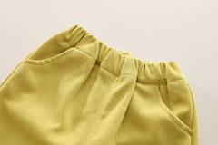 SSX220824-102 طقم قطن اصلي ربيعي خريفي قطعتين (بلوزة + بنطلون)