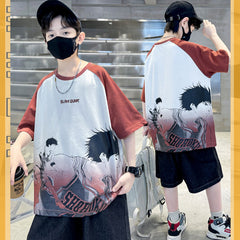 WZH301124-2 بلوزة رسم انمي فادي قطن اصلي 100%