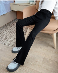 RM110825-11 بنطلون جينز اسود قصة عصرية