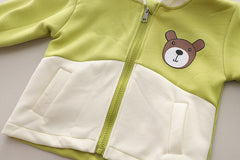 طقم ولادي قطن تقيل خريفي ربيعي 4 قطع ( جكيت + بلوزة + بنطلون + شنتة )SSN040924-39