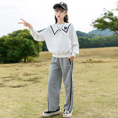 HBC040924-1 بدلة قطنية بناتي قطعتين ( بلوزة + بنطلون)