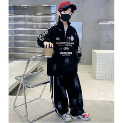 WZH301124-14 ترنج قطن خريفي ربيعي دافي قطعتين ( بلوزة + بنطلون )